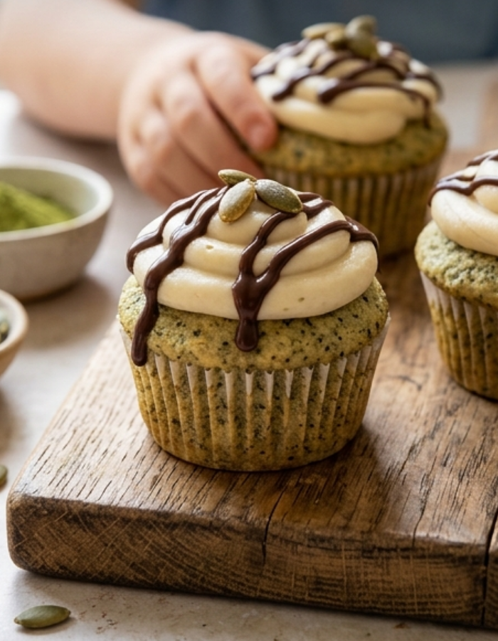 Pumpkin Seed Moringa Cupcakes